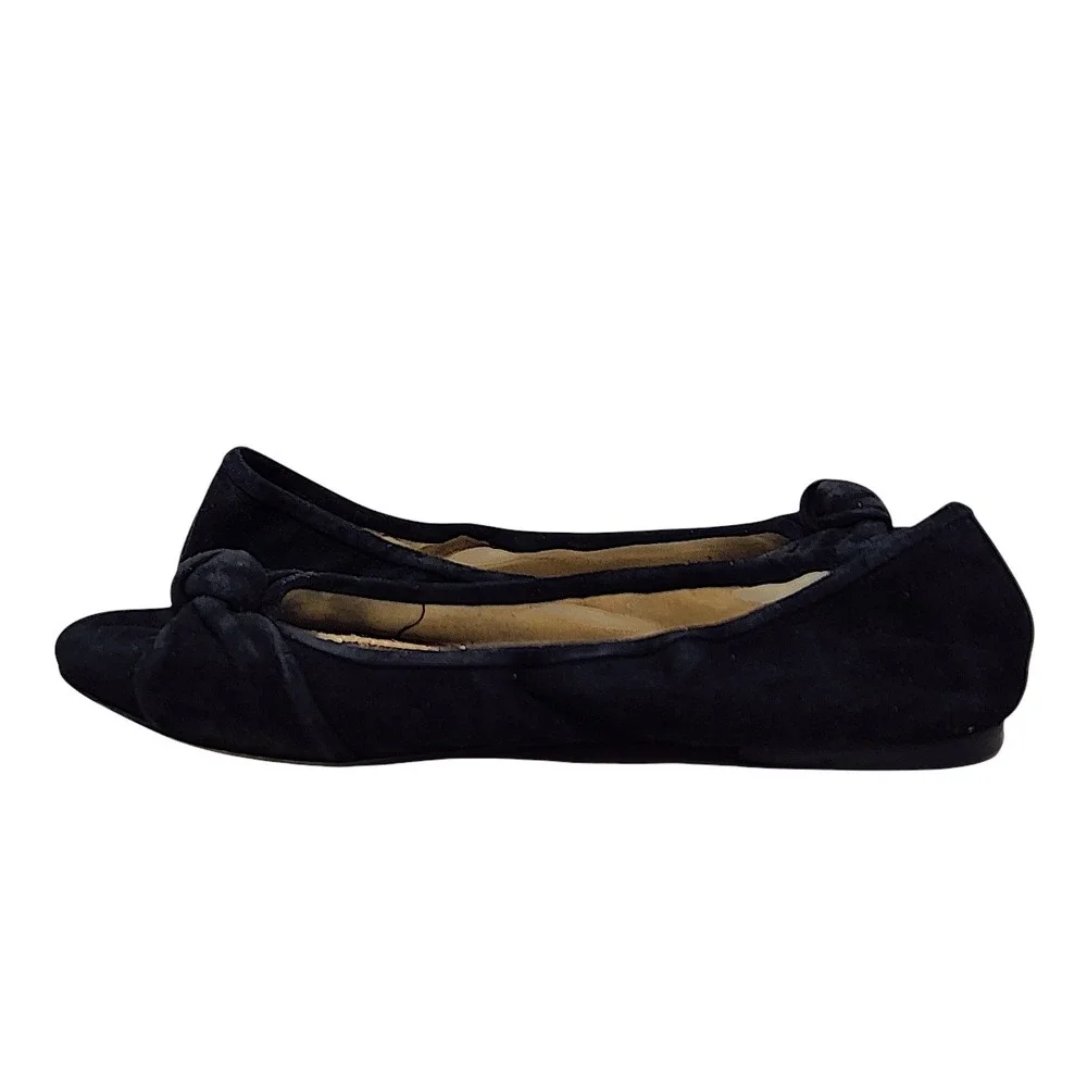 Sam Edelman Ballet Flat 10 Women Felicia Black Suede Knot Slip On Classic Chic